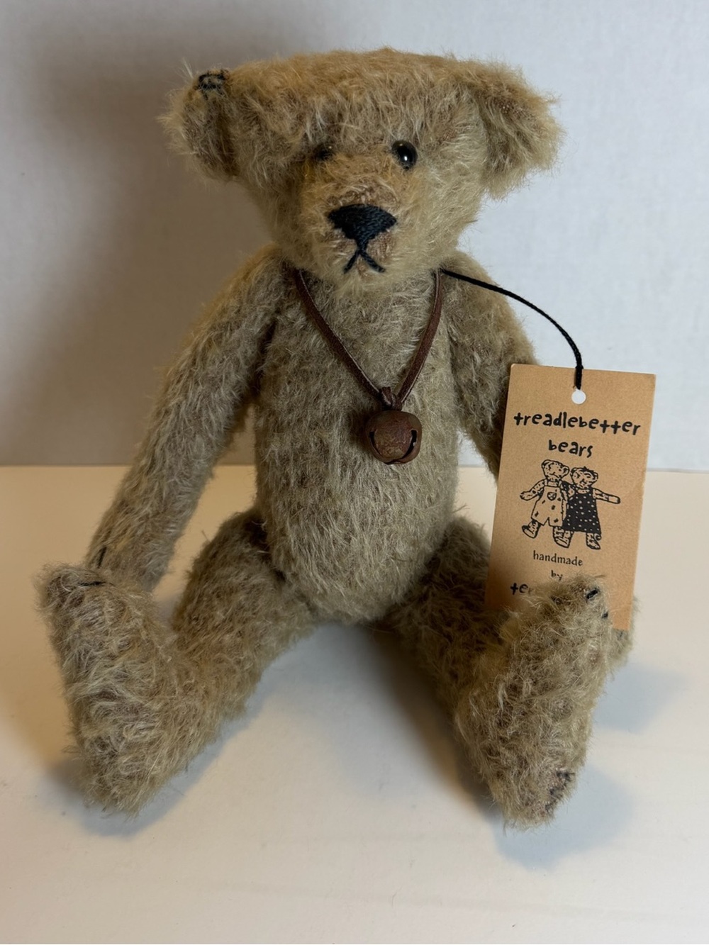 Treadlebetter Bears Handmade Mohair Teddy Bear - Light Brown - Teresa L Wade